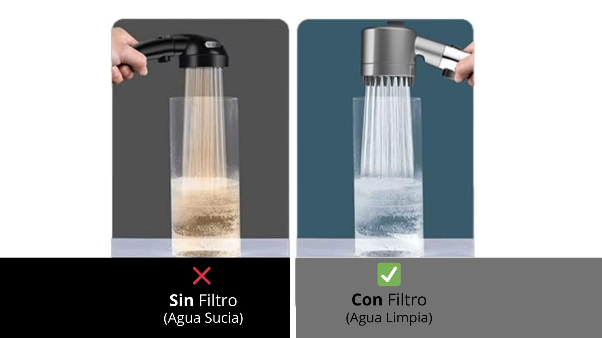 Cabezal de ducha de alta presión con filtro